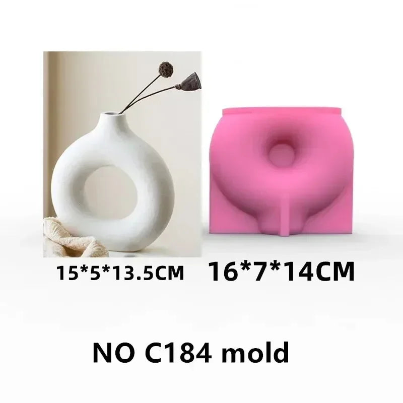 New 14-24cm Large Nordic minimalist vase resin silicone mold irregular geometric shape vase concrete cement gypsum silicone mold