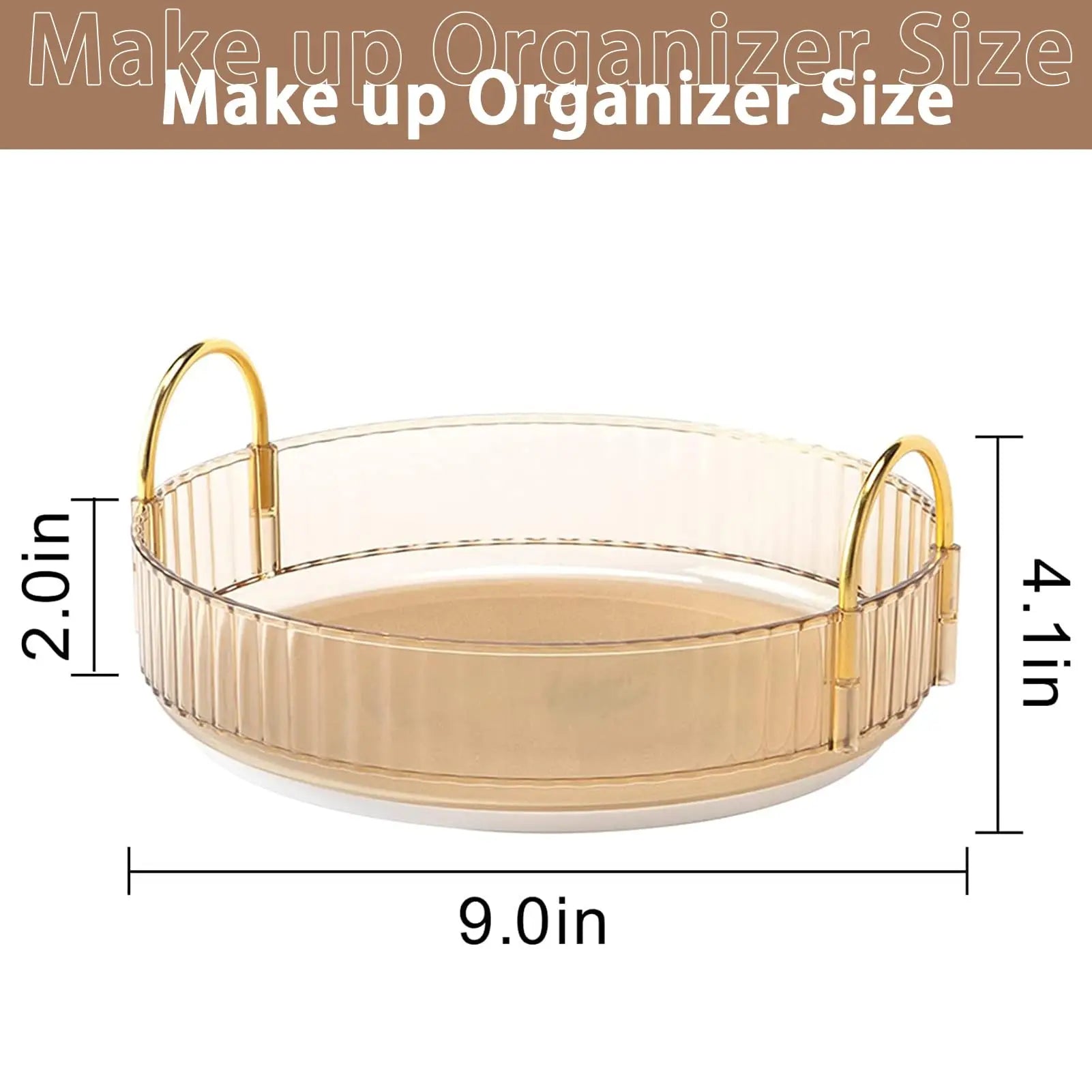 Rotating Makeup Organizer for Vanity, High-Capacity Skincare Clear Make Up Storage Perfume Cosmetic Dresser Organizer Countertop