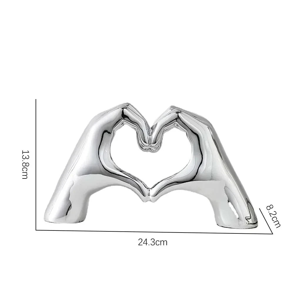 Minimalism Heart Gesture Sculpture Resin Abstract Hand Love Statue Figurine Home Living Room Desktop Decoration Accessories