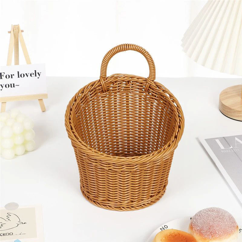 Woven Storage Basket Hanging Portable Wall Hanging Basket Portable Flower Plant Pot Desktop Kitchen Vegetables Storage корзина