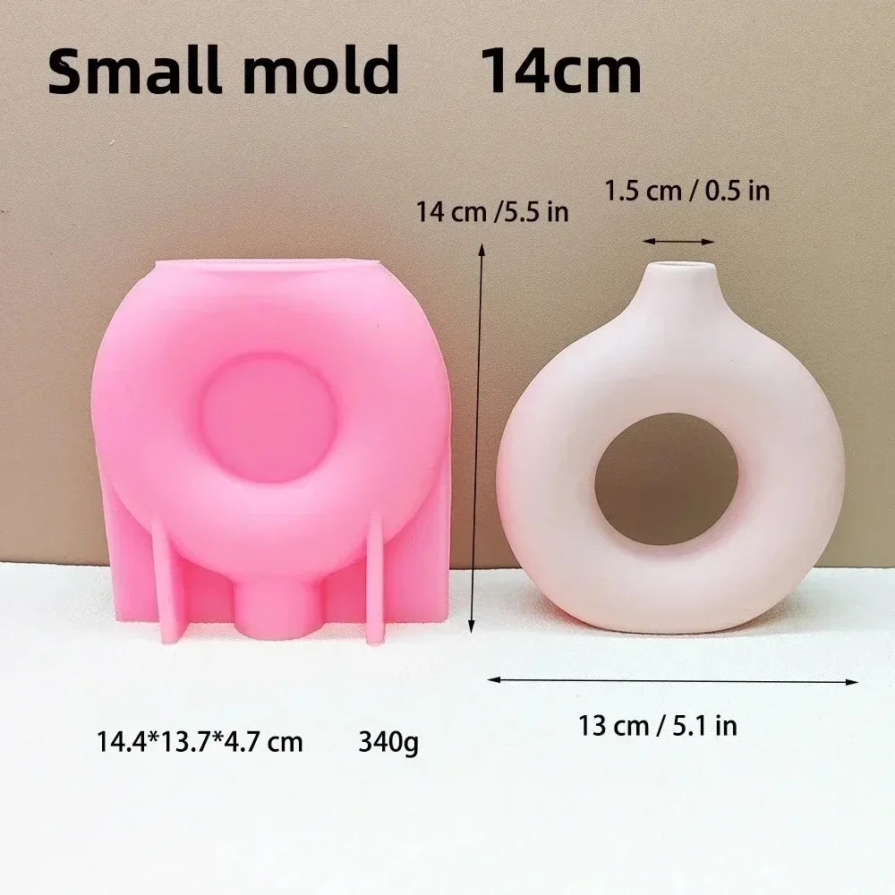 New 14-24cm Large Nordic minimalist vase resin silicone mold irregular geometric shape vase concrete cement gypsum silicone mold