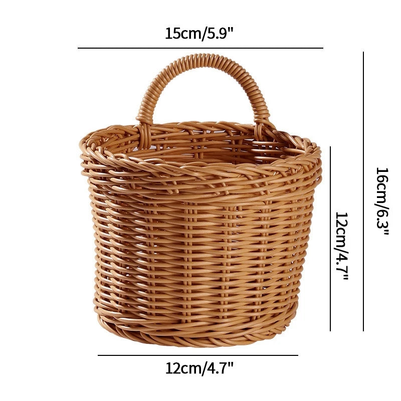 Woven Storage Basket Hanging Portable Wall Hanging Basket Portable Flower Plant Pot Desktop Kitchen Vegetables Storage корзина