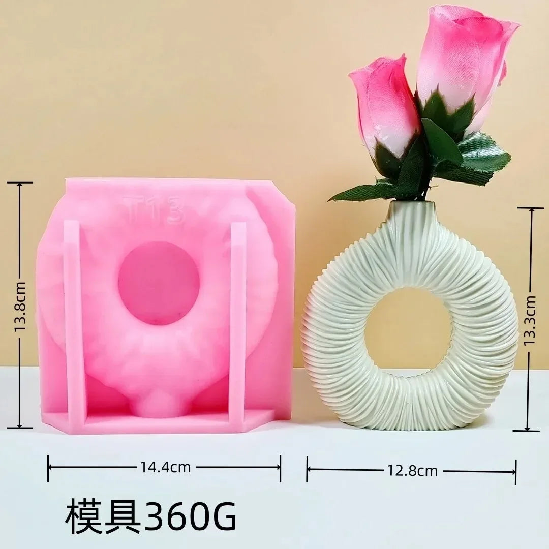 New 14-24cm Large Nordic minimalist vase resin silicone mold irregular geometric shape vase concrete cement gypsum silicone mold