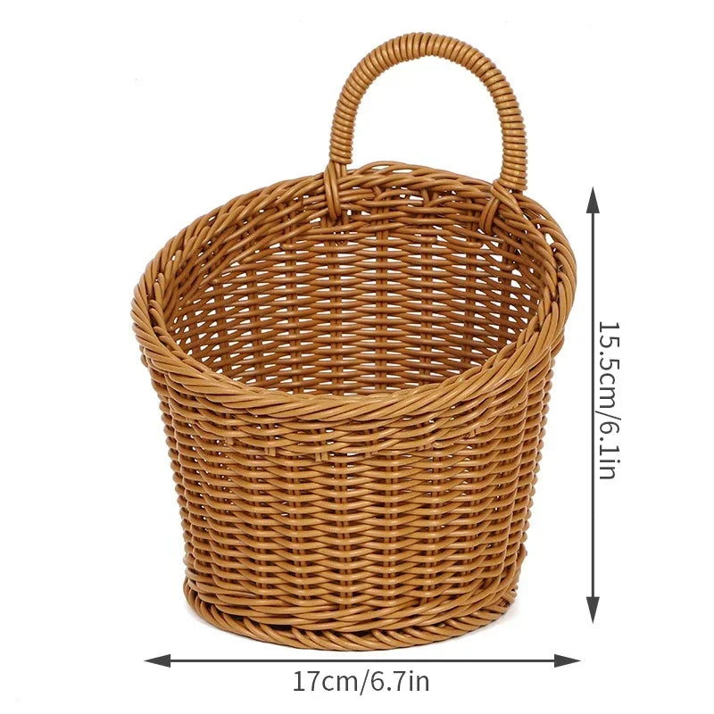 Woven Storage Basket Hanging Portable Wall Hanging Basket Portable Flower Plant Pot Desktop Kitchen Vegetables Storage корзина