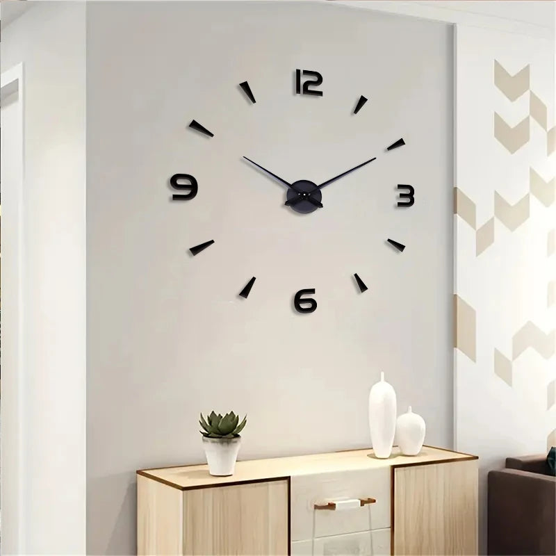 Large 3D digital clock, hanging clock, living room, large garden, acrylic mirror wall sticker, living room, bedroom decoration