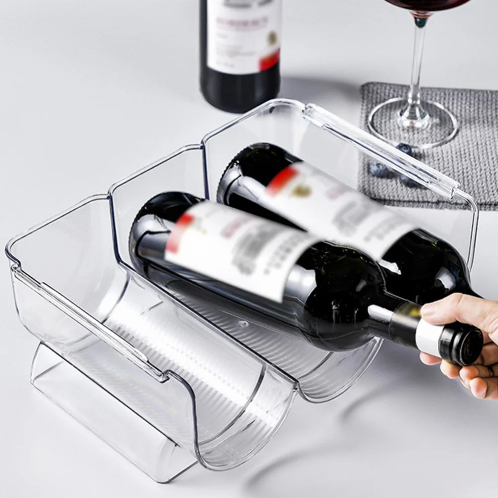 Stackable Wine Rack Bottle Holder Kitchen Refrigerator Organizer Universal Beverage Bottle Organizer Champagne Storage Box