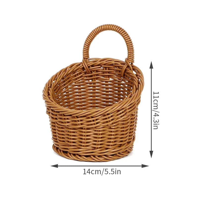 Woven Storage Basket Hanging Portable Wall Hanging Basket Portable Flower Plant Pot Desktop Kitchen Vegetables Storage корзина