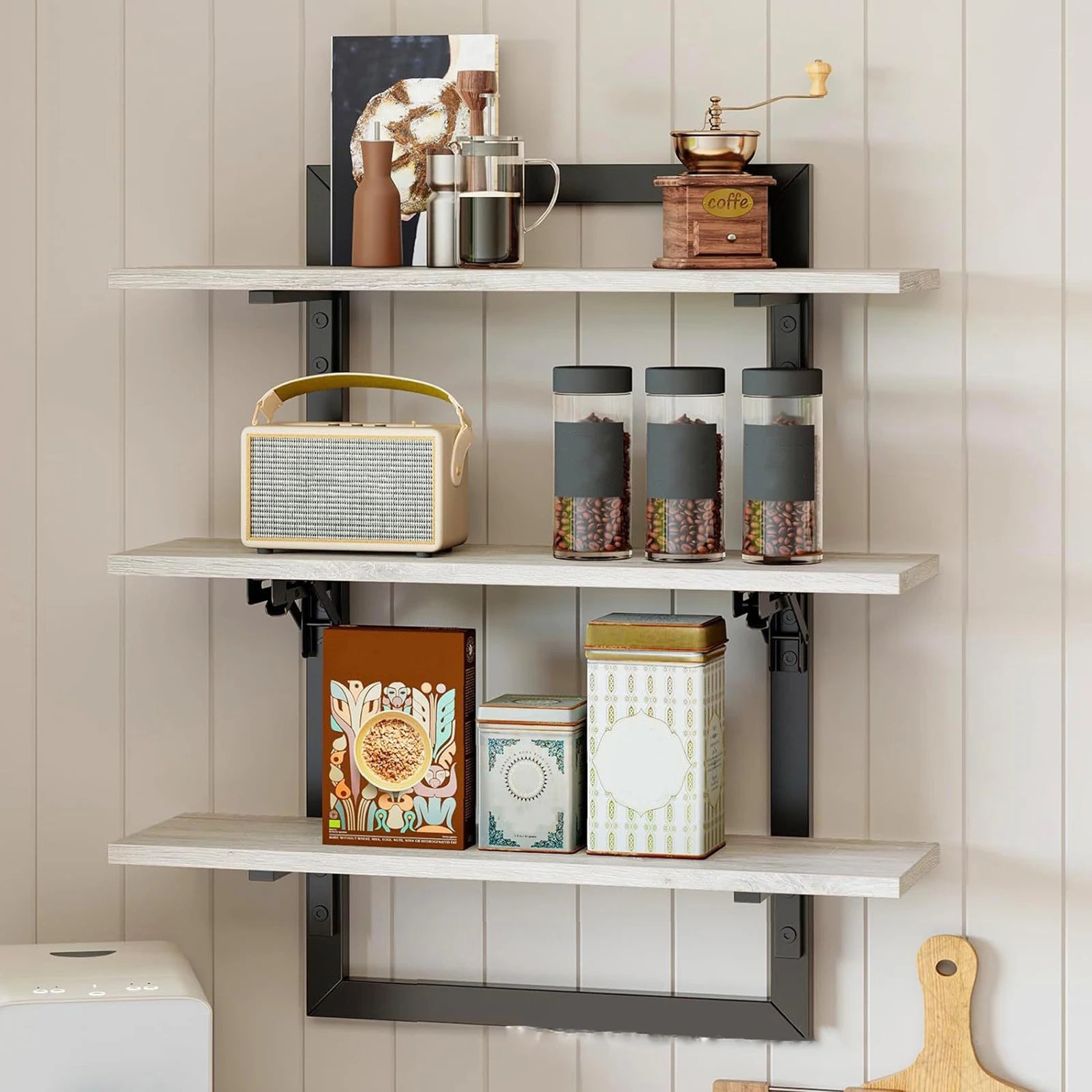 Wall Mounted Wooden Storage Shelf