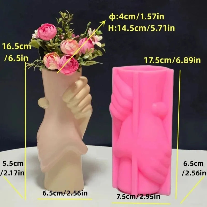 3D Large Nordic women's vase epoxy resin silicone mold abstract goddess vase concrete cement silicone mold girl vase gypsum mold